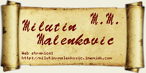 Milutin Malenković vizit kartica